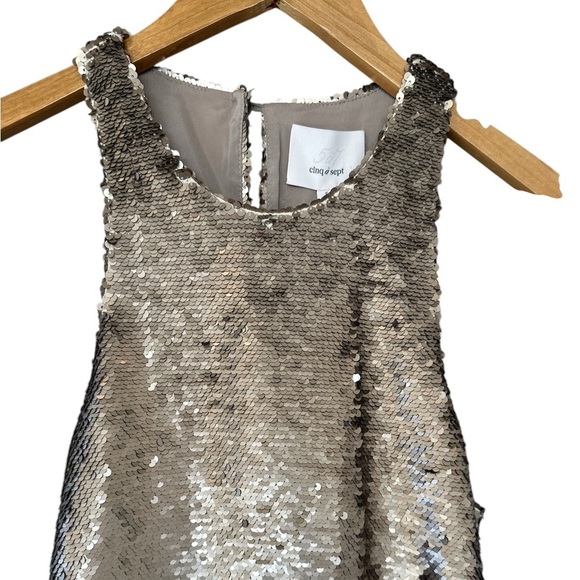 Cinq a sept Dylan Sleeveless Asymmetrical Sequins Top - Picture 7 of 13